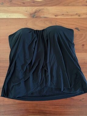 Christina Black Strapless Swim Tankini Top size 16